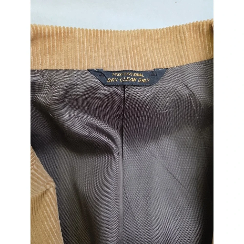 Vtg 70s Wrangler Western Corduroy Jacket Elbow Patch Tan Sport Coat Blazer Sz 40
